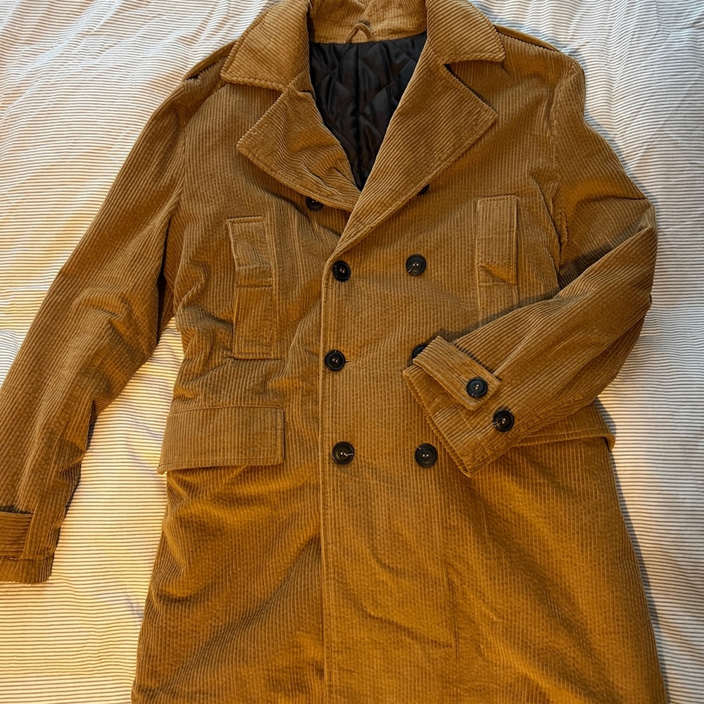 Zara Mens Corduroy Overcoat (Size L/42)